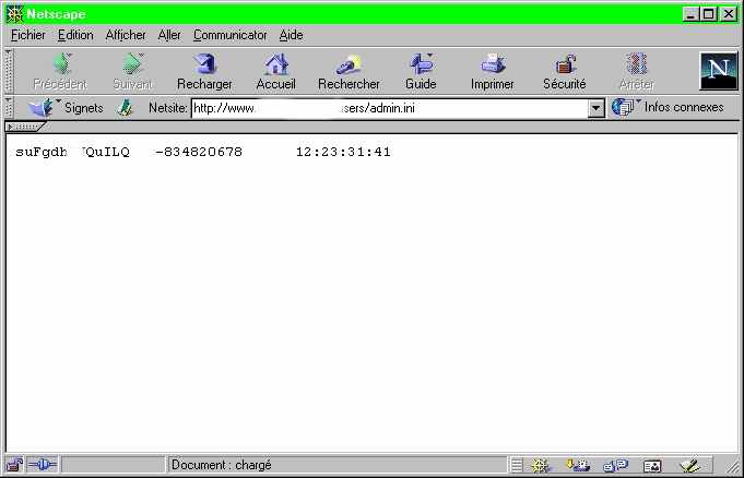 copie d'écran du navigateur affichant le mot de passe de l'admin... 20056 octets)
